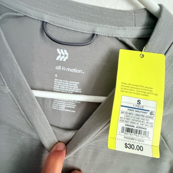 All in Motion Men's Heather Gray Long Sleeve Shirt - Picture 4 of 5